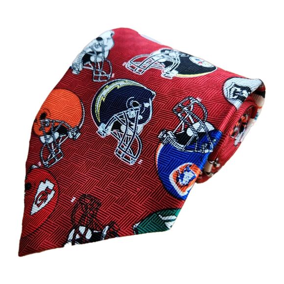 NFL Football Helmet Tie Mens Career Wear Business Silk Church Formal‎ Corpcore - Picture 1 of 7